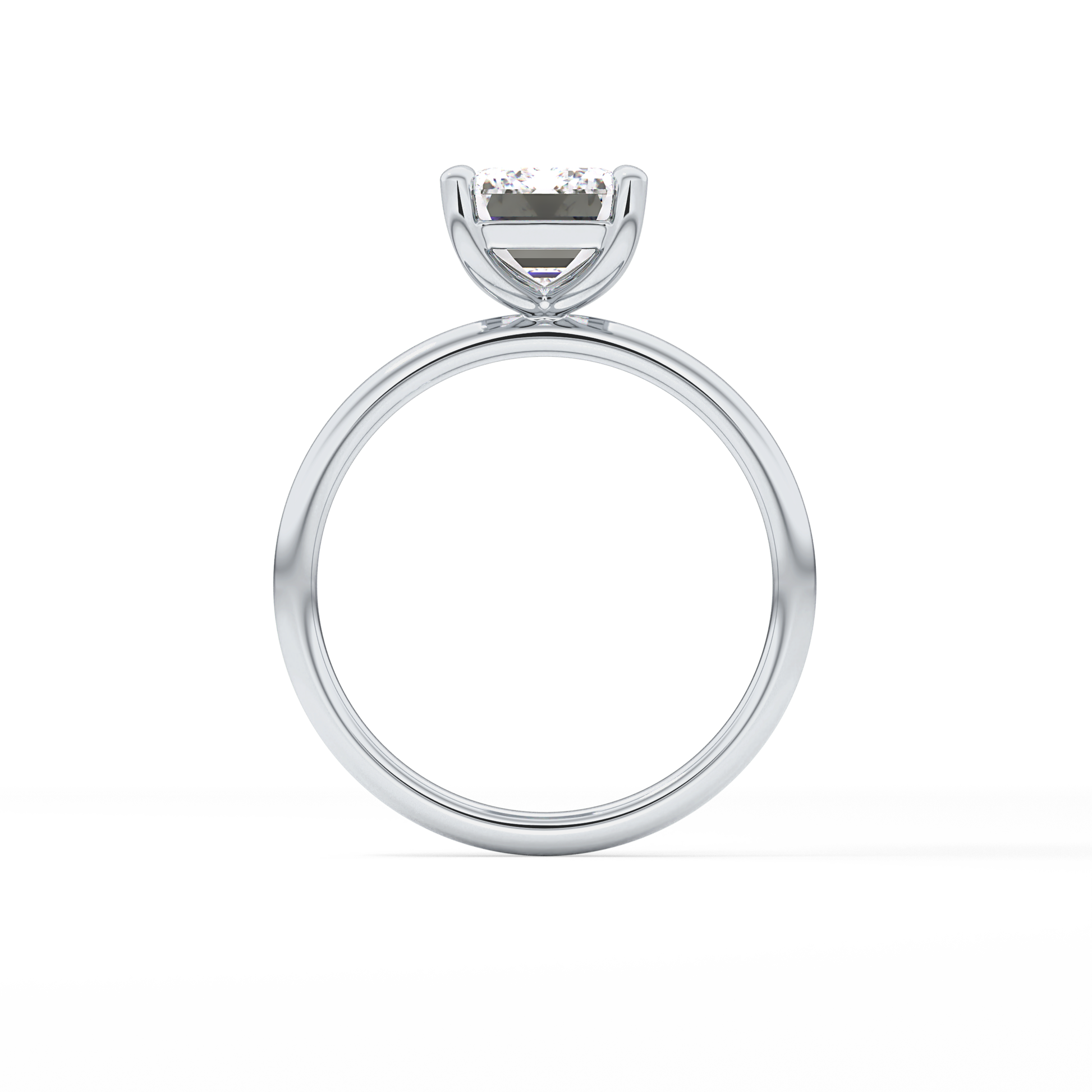 Emerald Solitaire Lab Grown Diamond Engagement Ring
