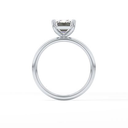 Emerald Solitaire Lab Grown Diamond Engagement Ring