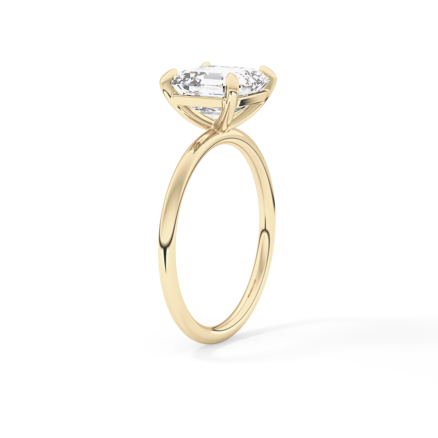 Asscher Solitaire Lab Grown Diamond Engagement Ring