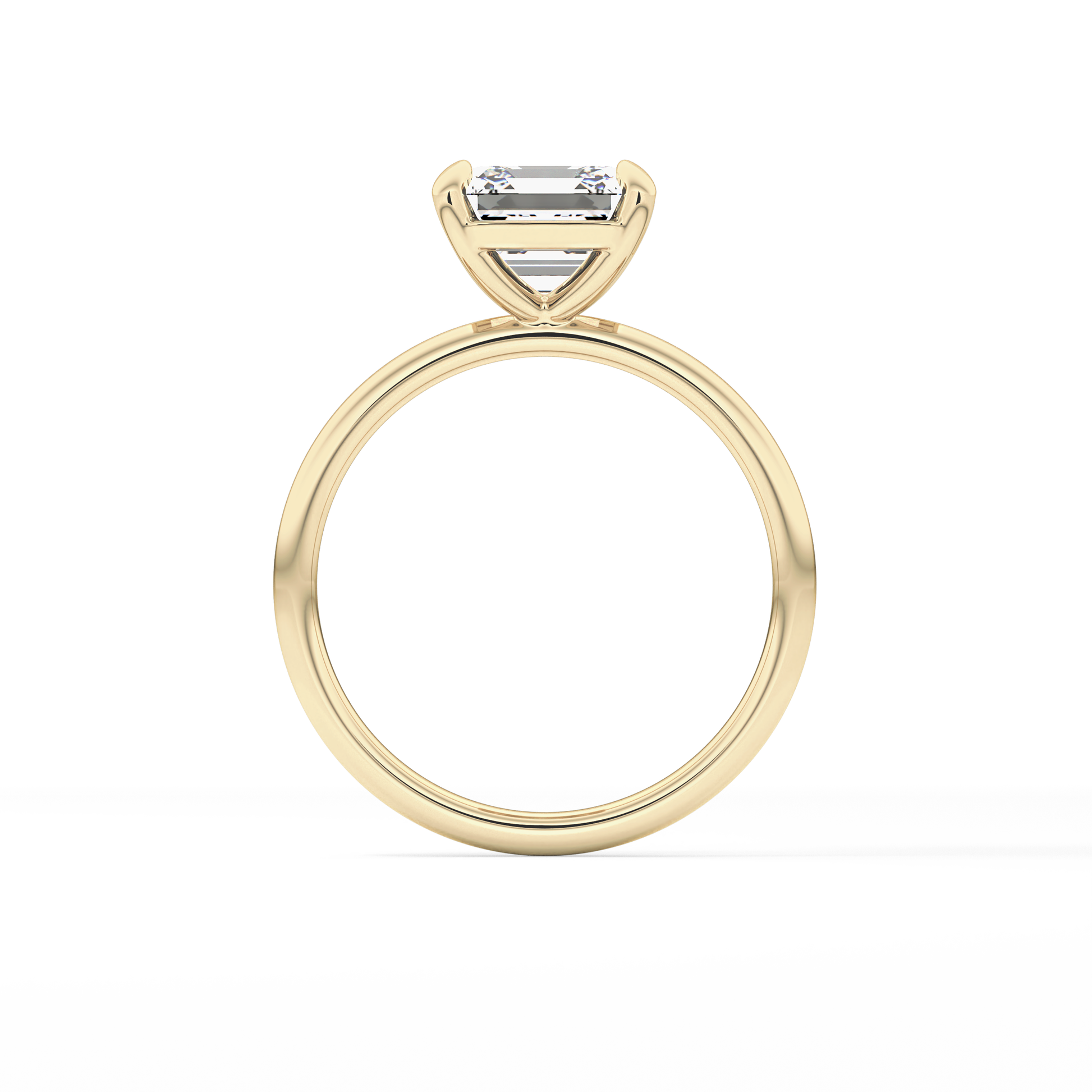 Asscher Solitaire Lab Grown Diamond Engagement Ring