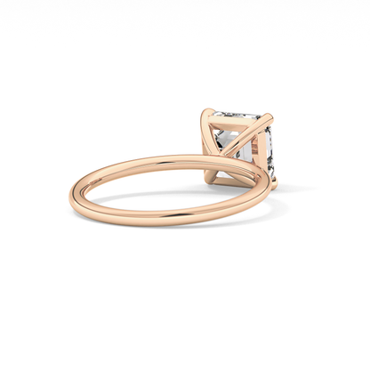 Asscher Solitaire Lab Grown Diamond Engagement Ring