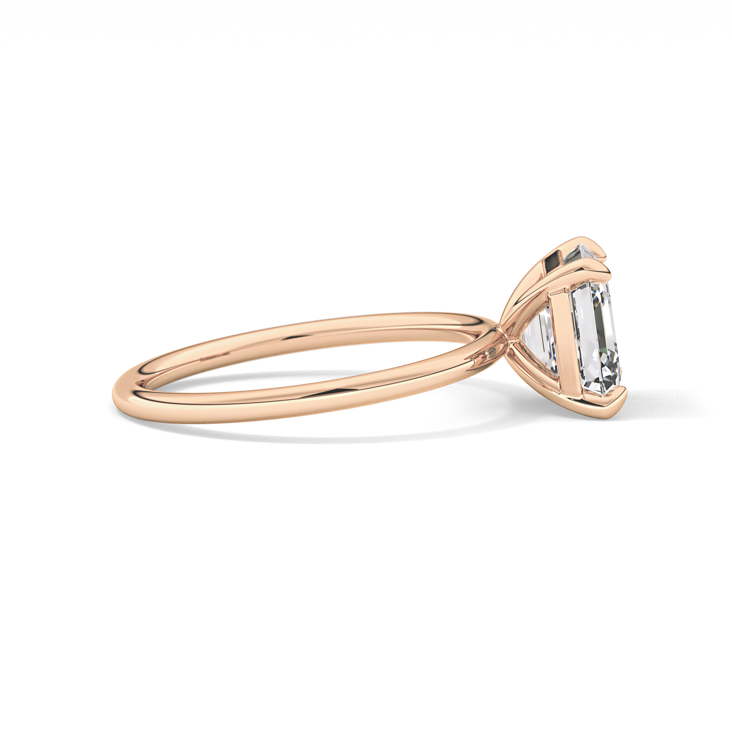 Asscher Solitaire Lab Grown Diamond Engagement Ring