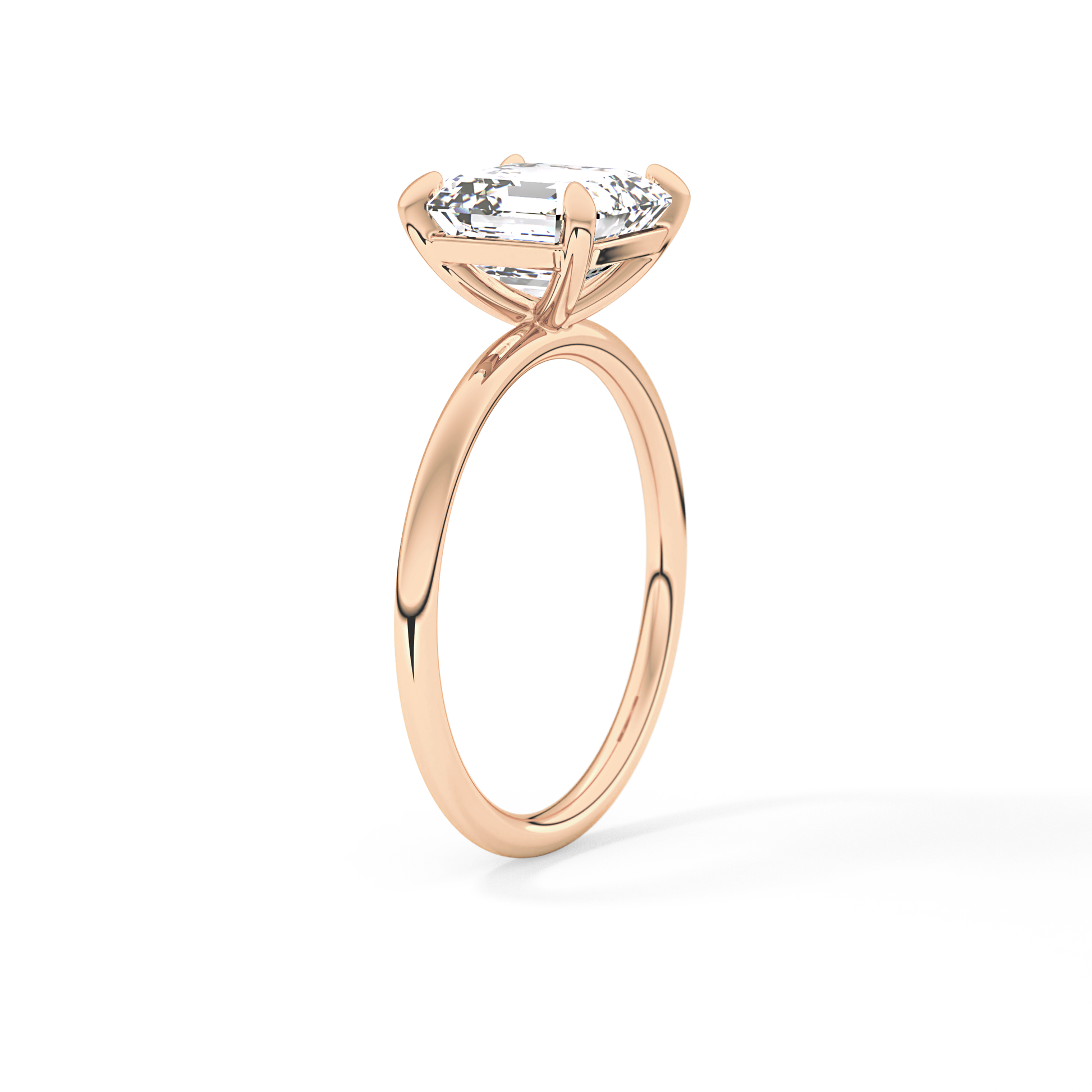 Asscher Solitaire Lab Grown Diamond Engagement Ring