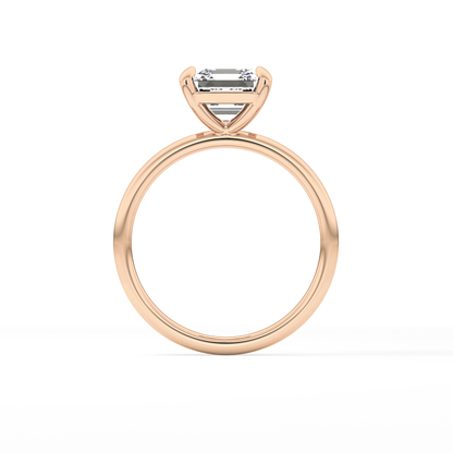 Asscher Solitaire Lab Grown Diamond Engagement Ring