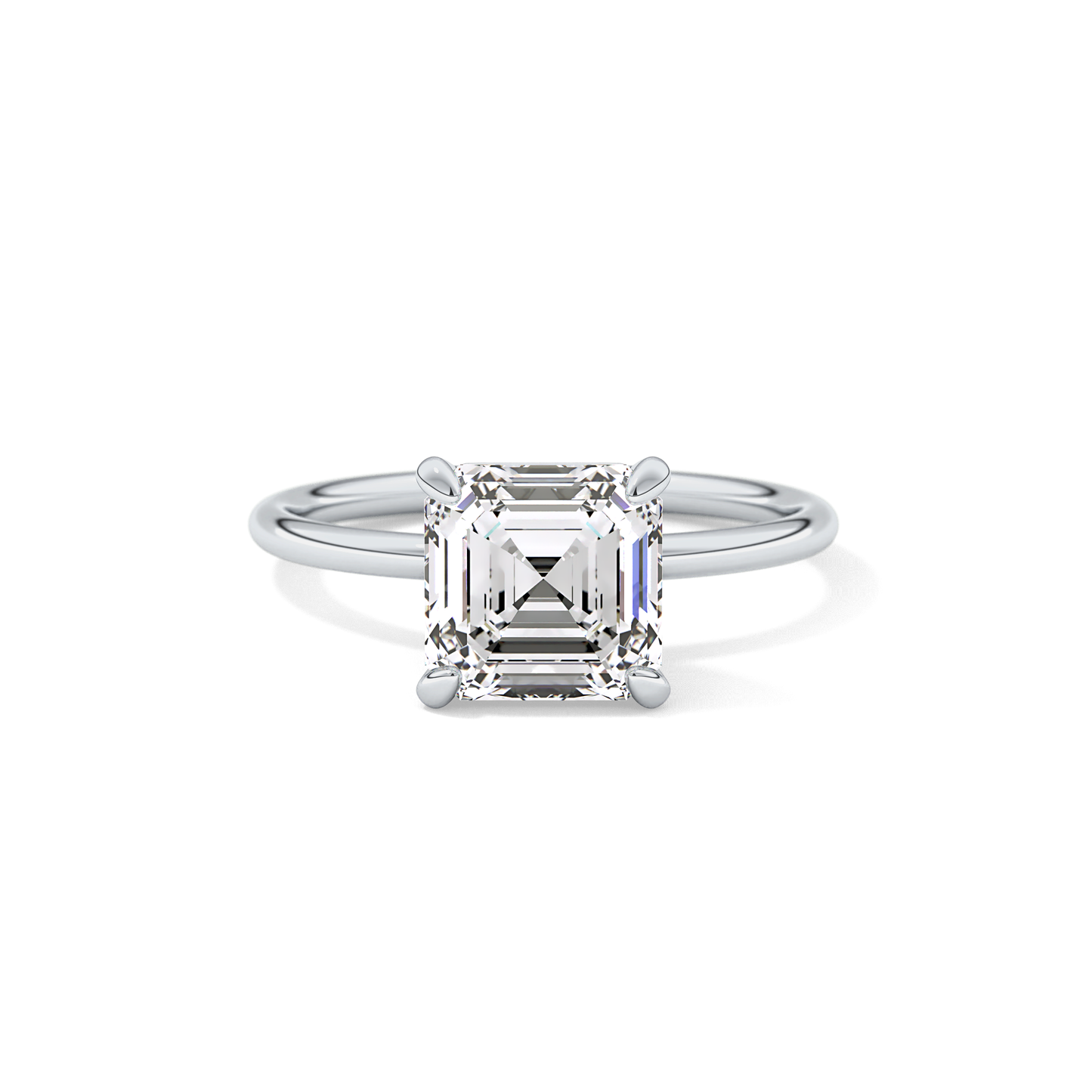 Asscher Solitaire Lab Grown Diamond Engagement Ring