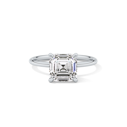 Asscher Solitaire Lab Grown Diamond Engagement Ring