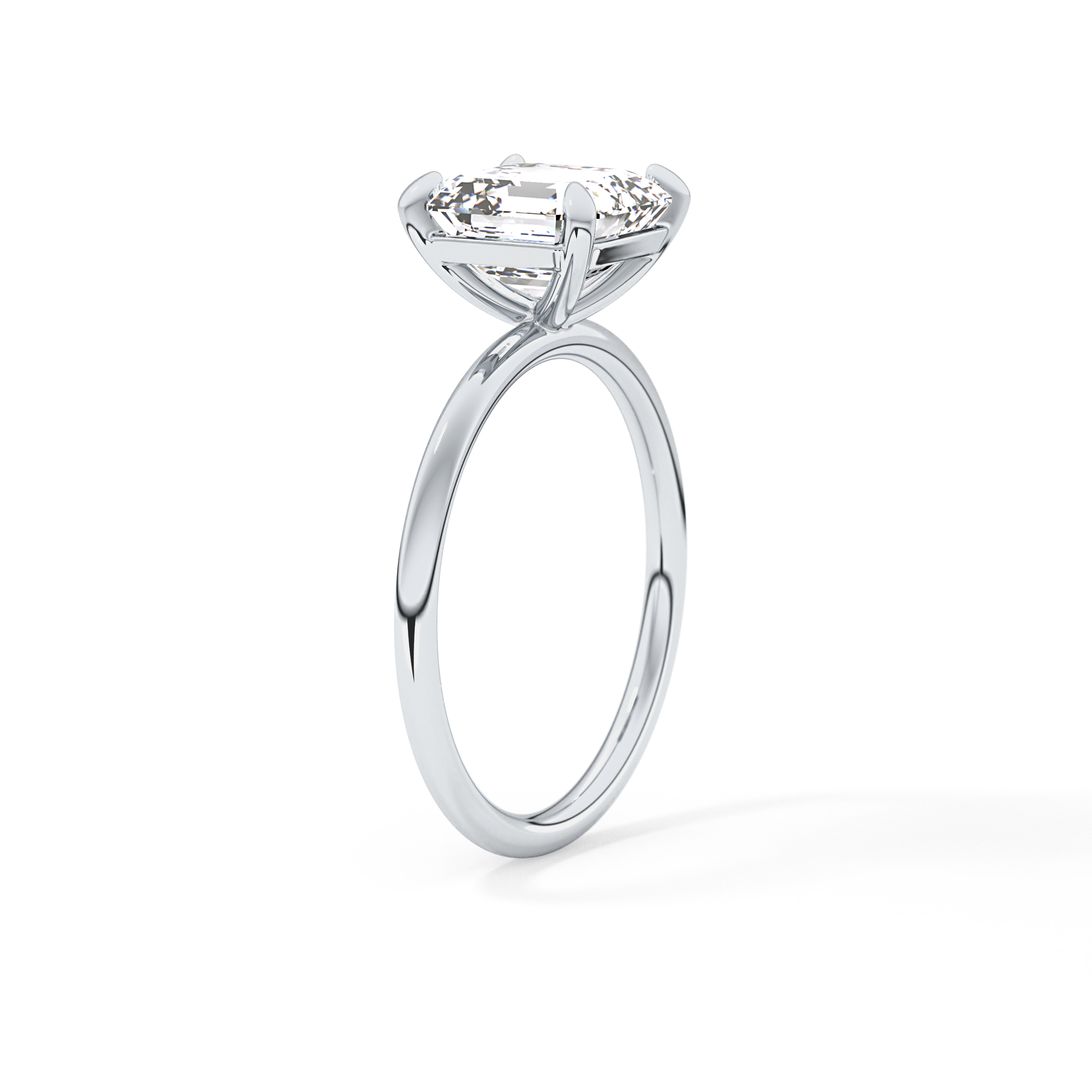 Asscher Solitaire Lab Grown Diamond Engagement Ring
