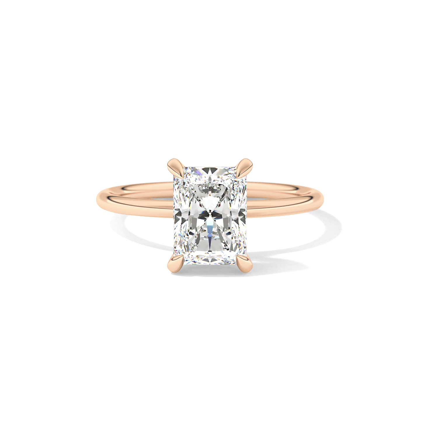 Radiant Solitaire Lab Grown Diamond Engagement Ring