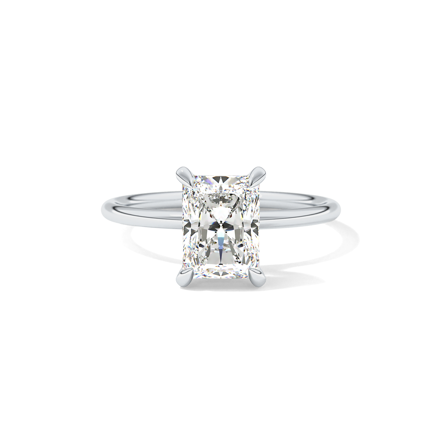 Radiant Solitaire Lab Grown Diamond Engagement Ring