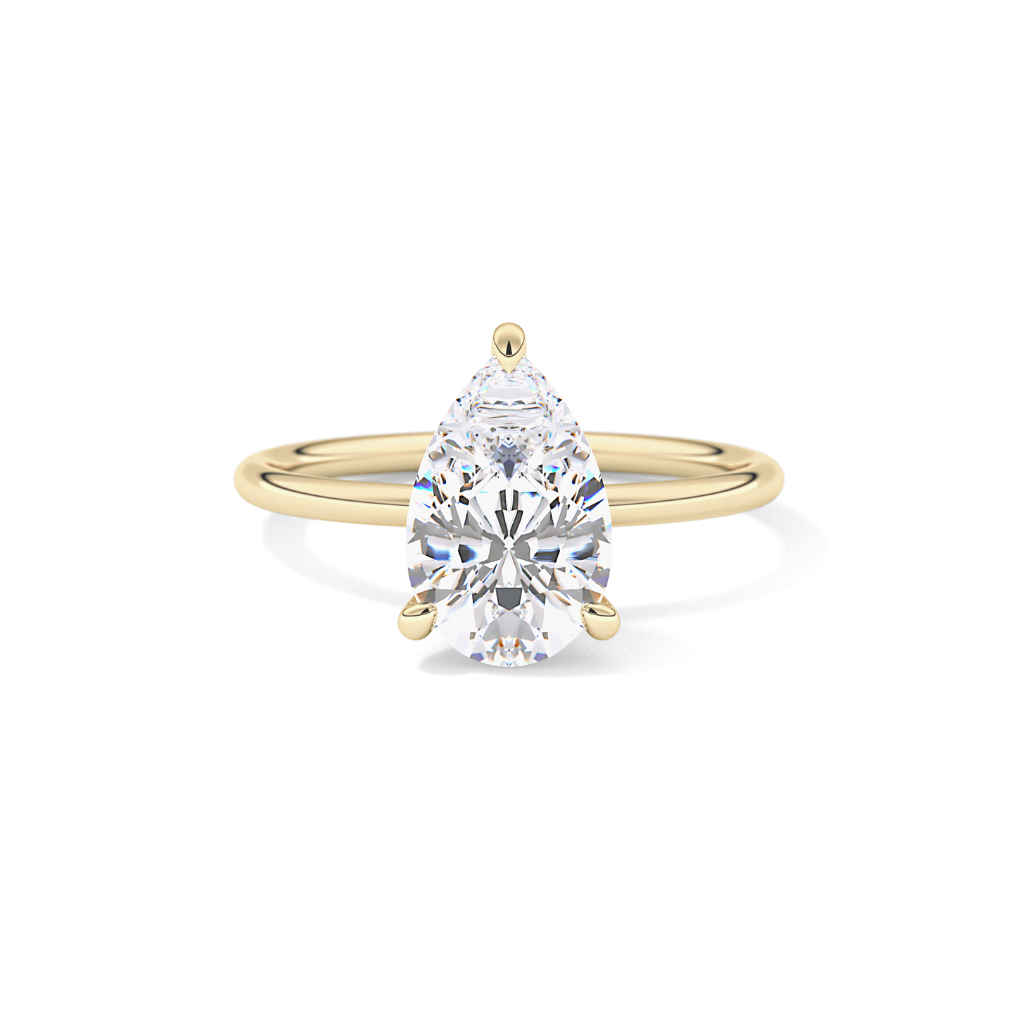 Pear Solitaire Lab Grown Diamond Engagement Ring
