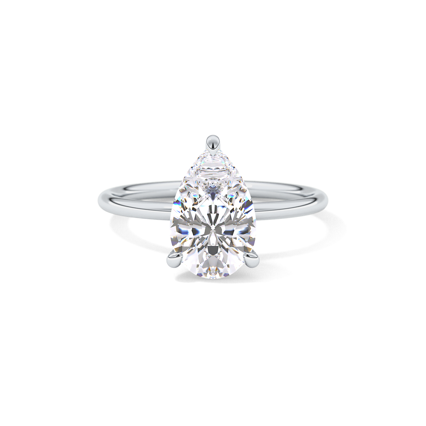 Pear Solitaire Lab Grown Diamond Engagement Ring