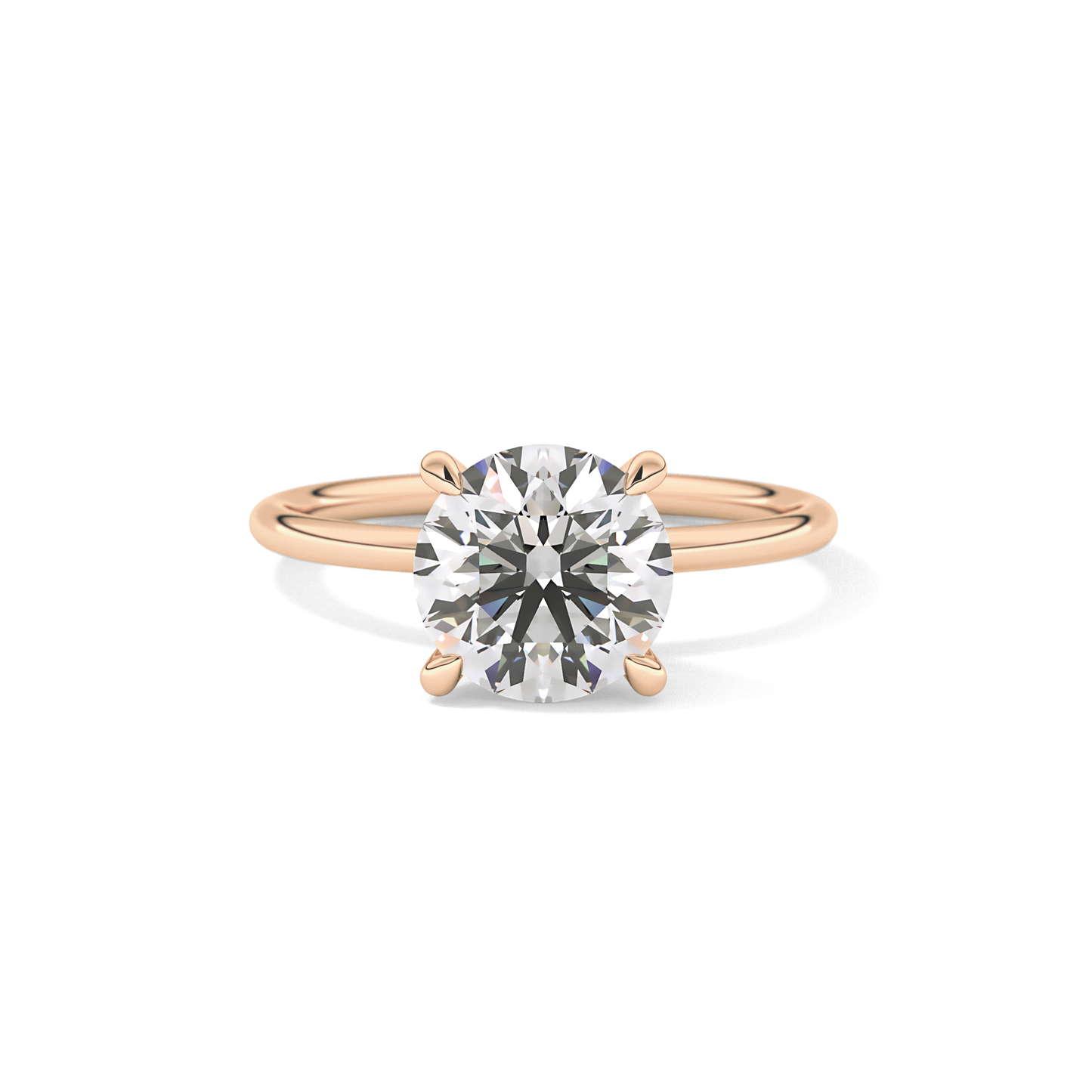 Round Solitaire Lab Grown Diamond Engagement Ring