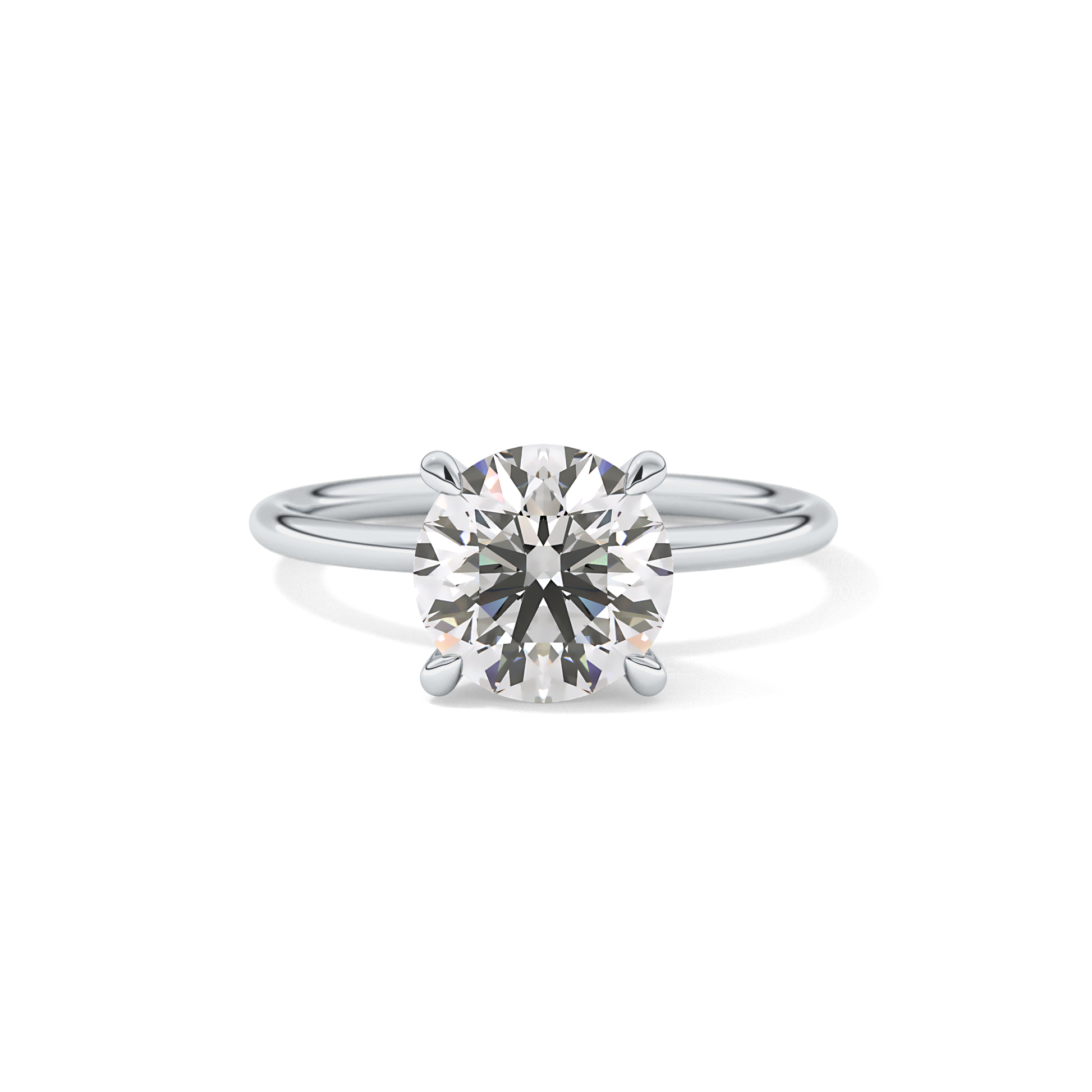 Round Solitaire Lab Grown Diamond Engagement Ring