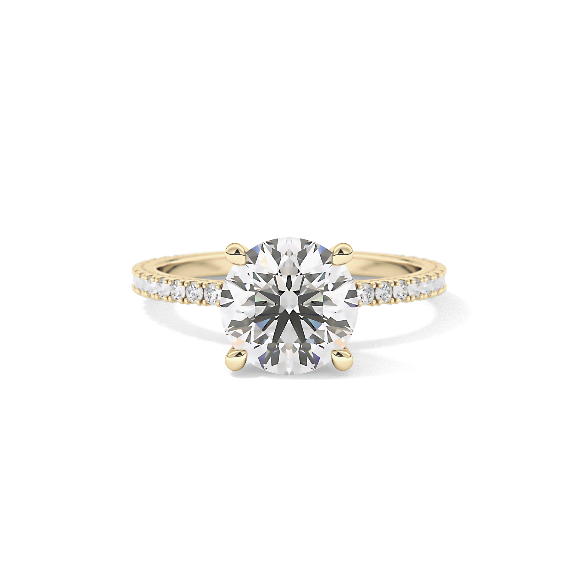 Round Pave Lab Grown Diamond Engagement Ring