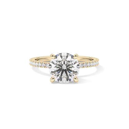 Round Pave Lab Grown Diamond Engagement Ring