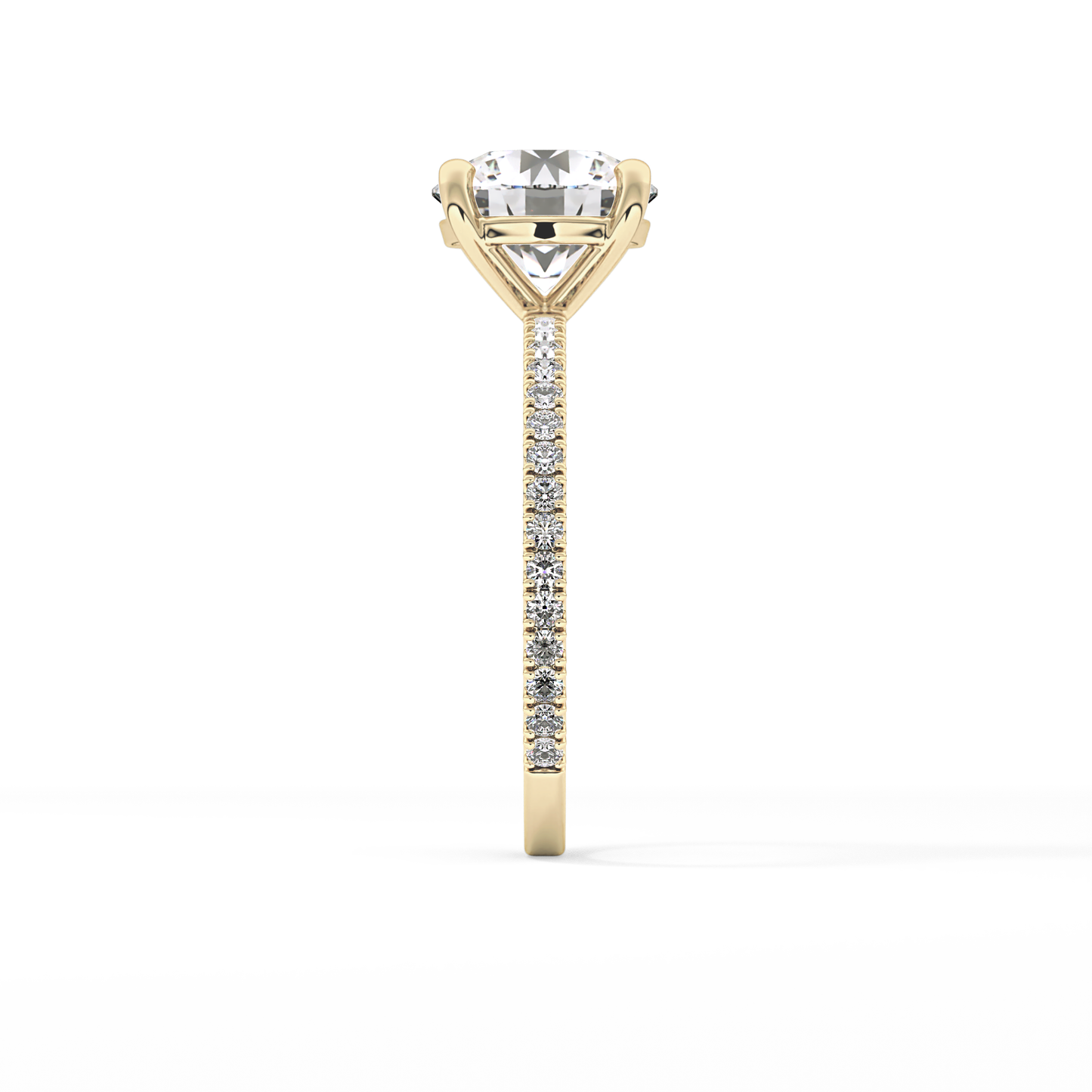 Round Pave Lab Grown Diamond Engagement Ring