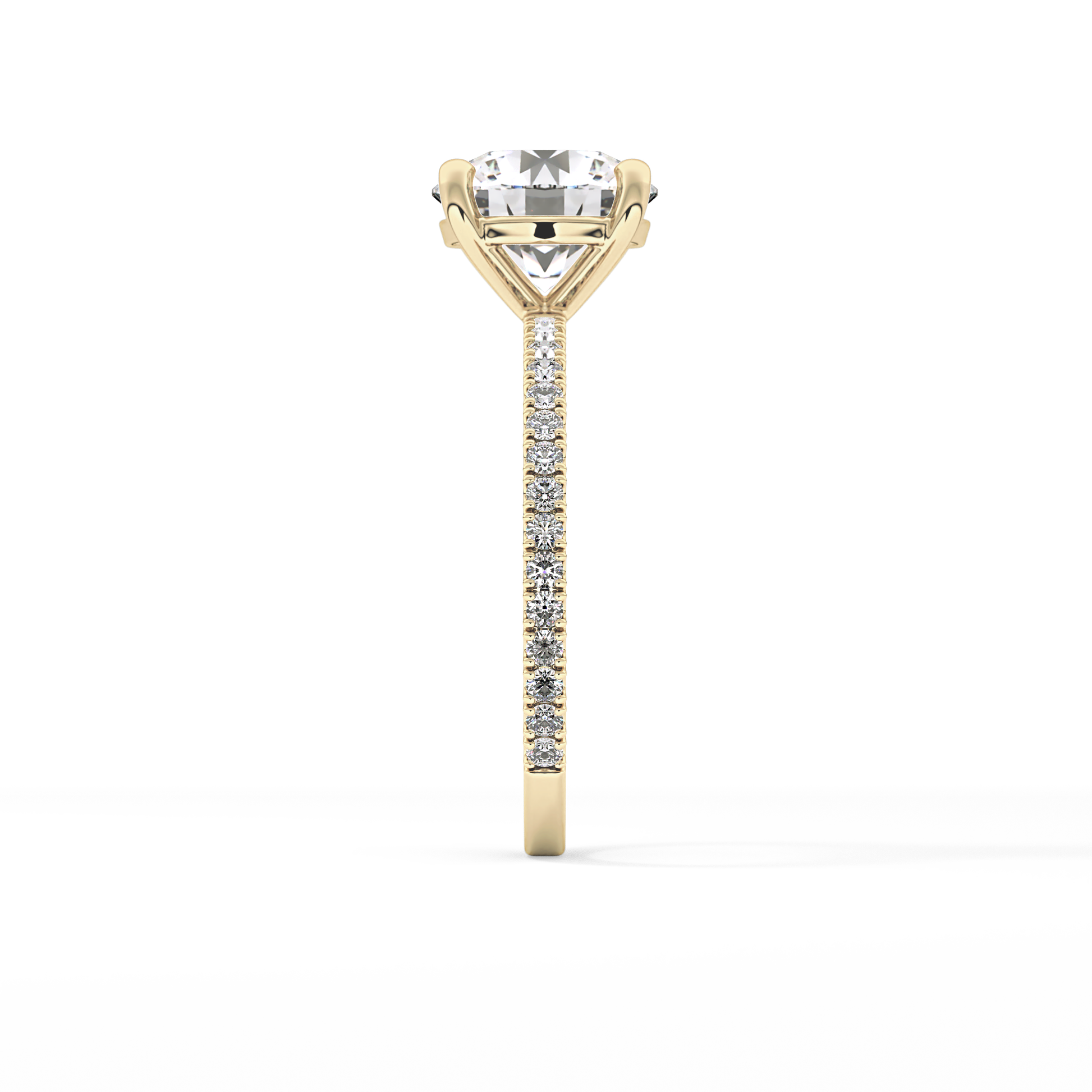 Round Pave Lab Grown Diamond Engagement Ring