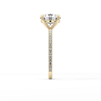 Round Pave Lab Grown Diamond Engagement Ring