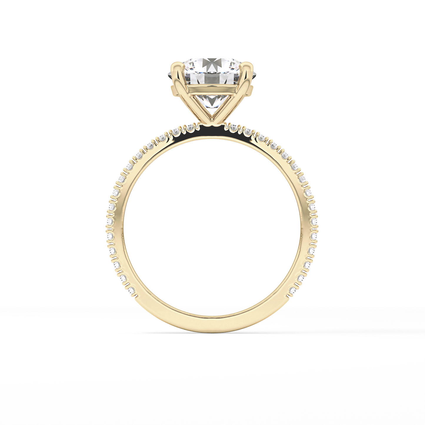 Round Pave Lab Grown Diamond Engagement Ring