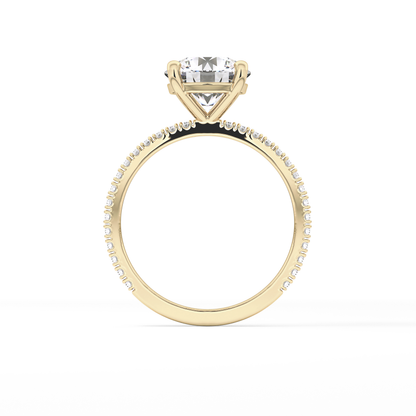 Round Pave Lab Grown Diamond Engagement Ring