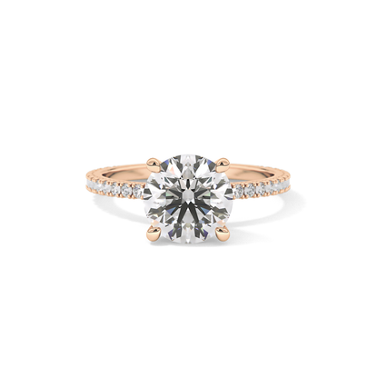 Round Pave Lab Grown Diamond Engagement Ring