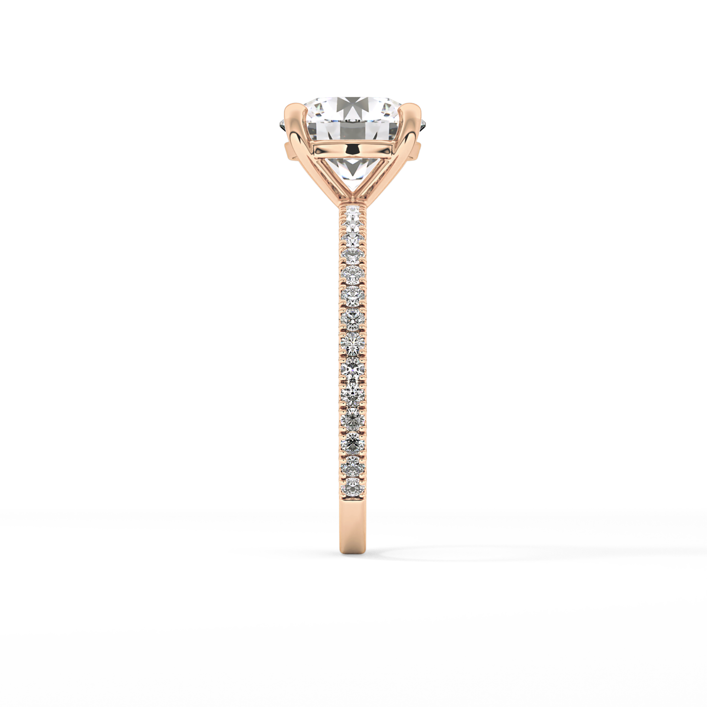 Round Pave Lab Grown Diamond Engagement Ring