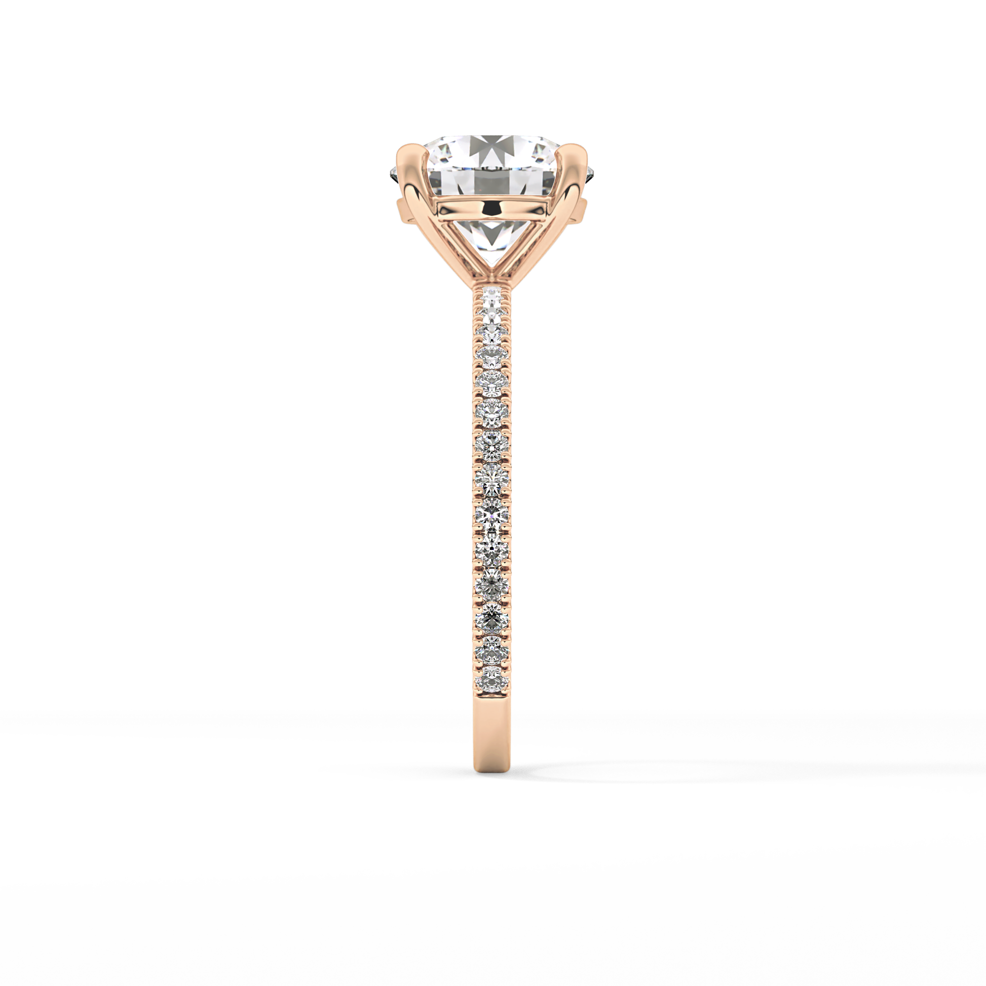 Round Pave Lab Grown Diamond Engagement Ring