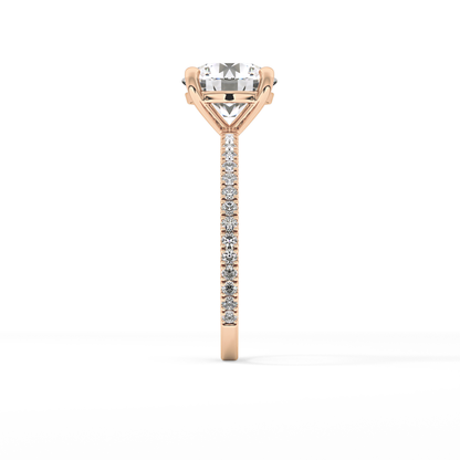 Round Pave Lab Grown Diamond Engagement Ring
