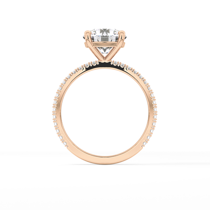 Round Pave Lab Grown Diamond Engagement Ring