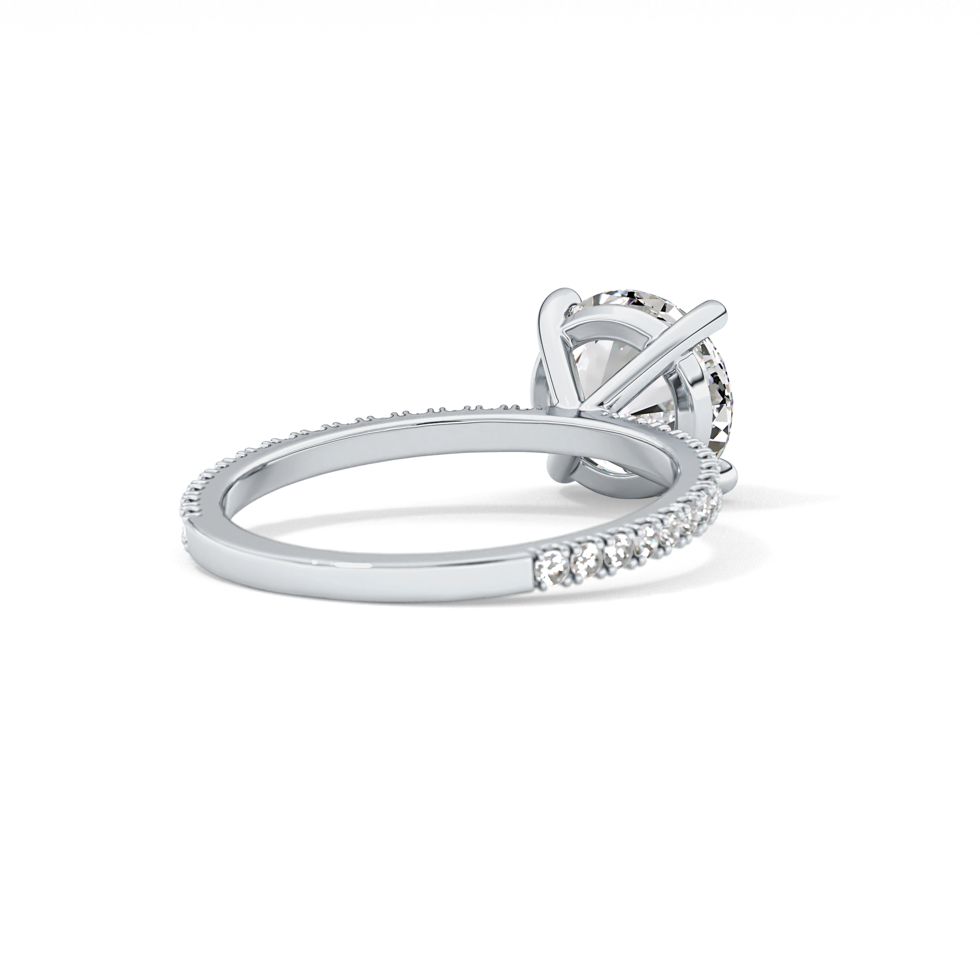 Round Pave Lab Grown Diamond Engagement Ring