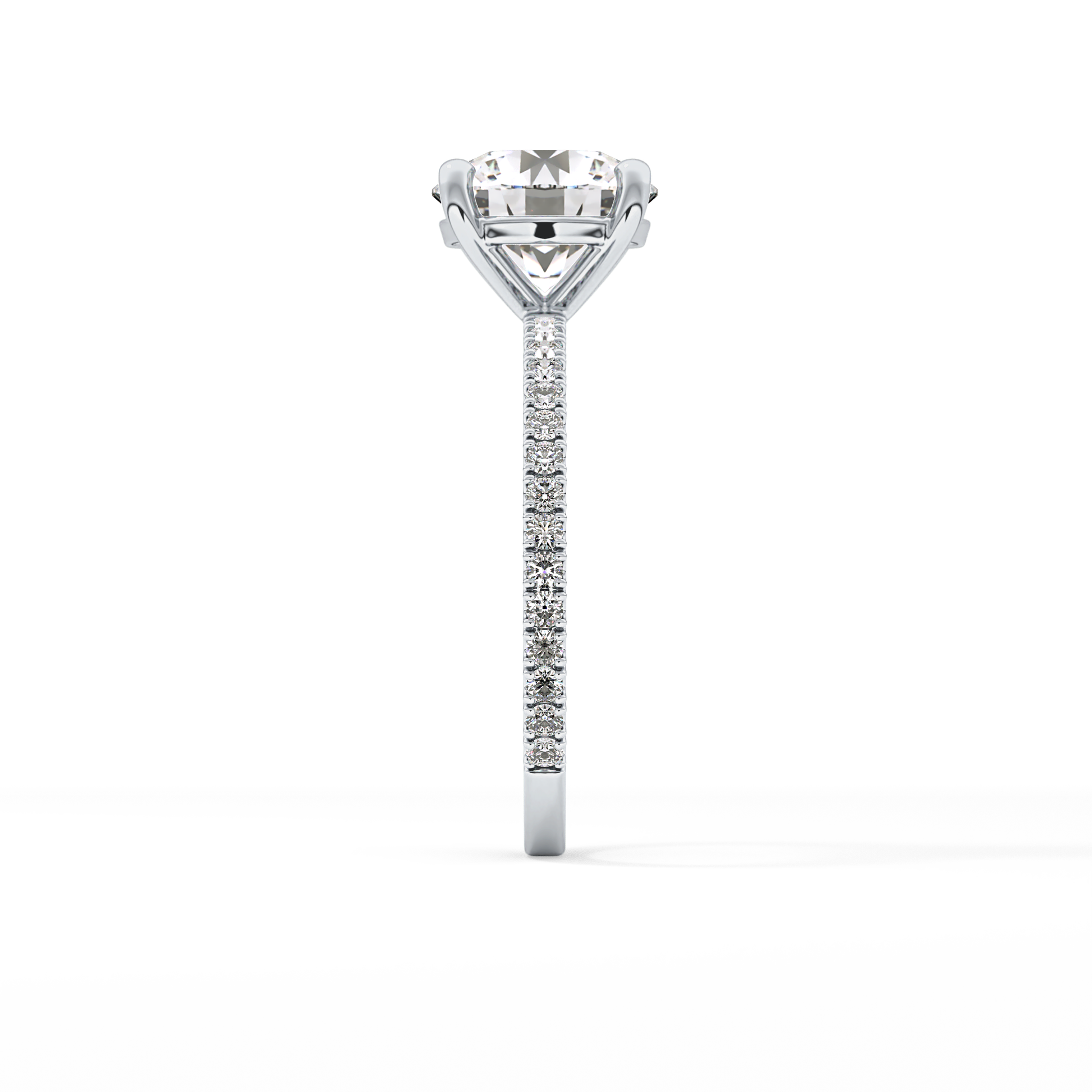 Round Pave Lab Grown Diamond Engagement Ring