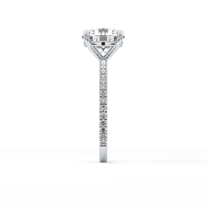 Round Pave Lab Grown Diamond Engagement Ring