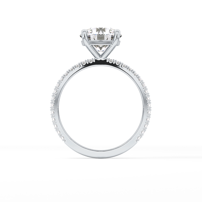Round Pave Lab Grown Diamond Engagement Ring
