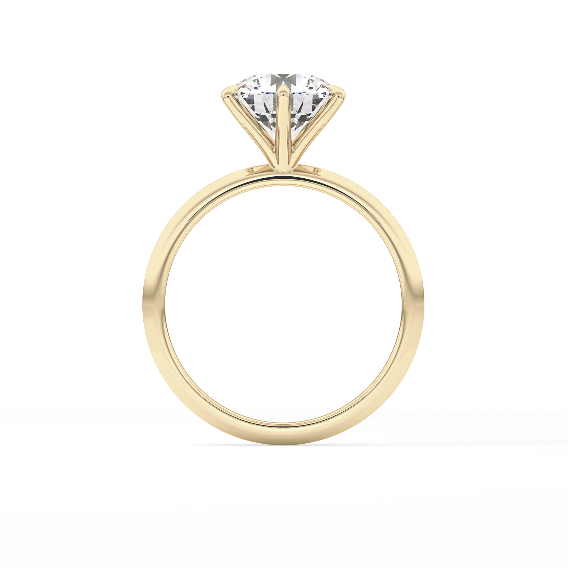 Round Solitaire Lab Grown Diamond Engagement Ring