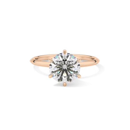 Round Solitaire Lab Grown Diamond Engagement Ring