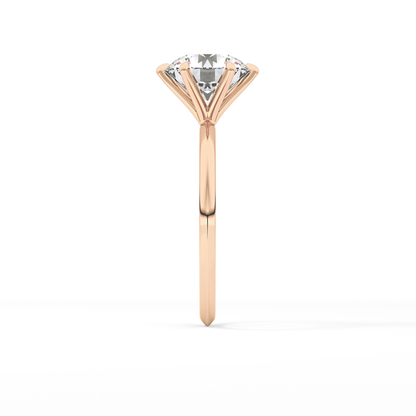 Round Solitaire Lab Grown Diamond Engagement Ring