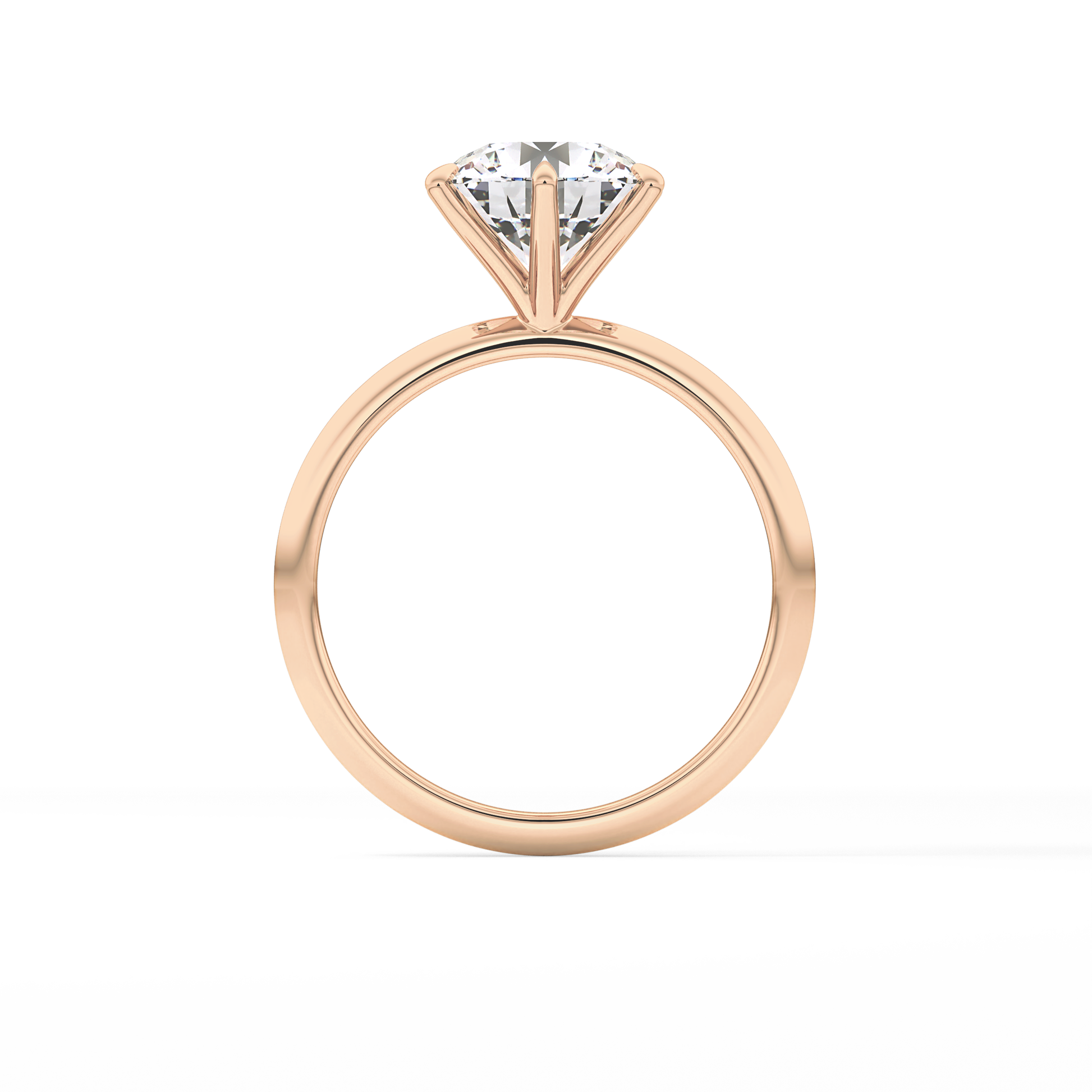 Round Solitaire Lab Grown Diamond Engagement Ring