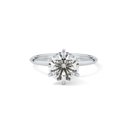 Round Solitaire Lab Grown Diamond Engagement Ring