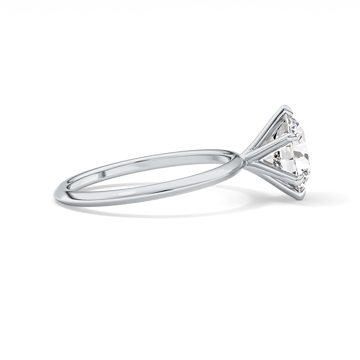 Round Solitaire Lab Grown Diamond Engagement Ring