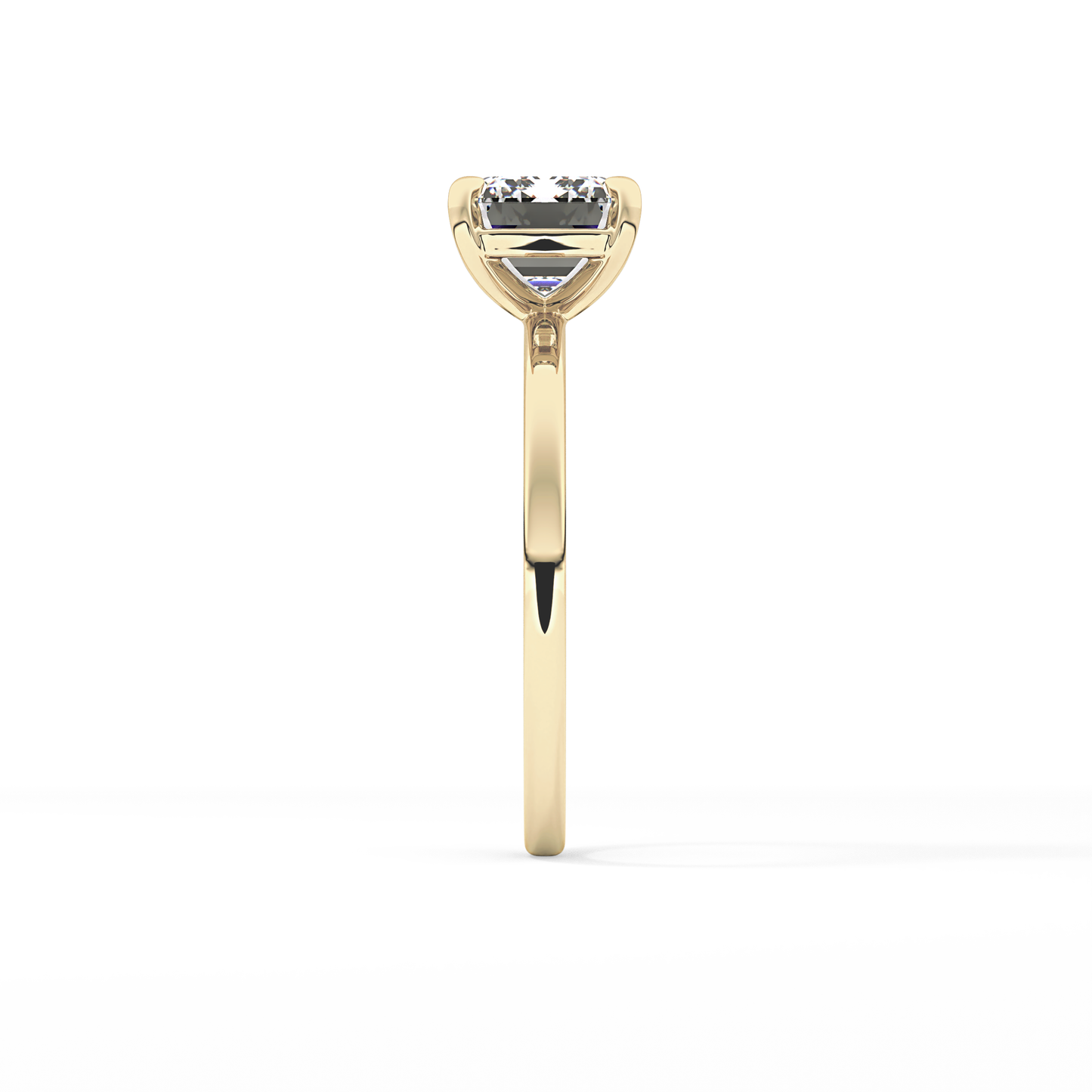 East West Emerald Solitaire Lab Grown Diamond Engagement Ring