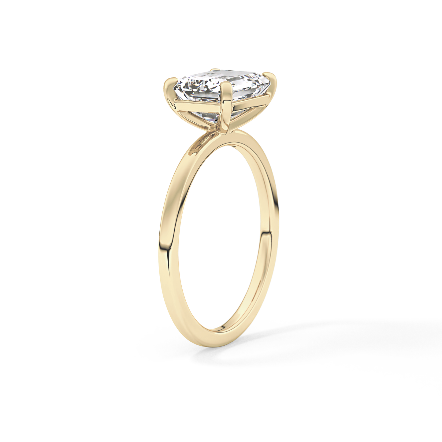 East West Emerald Solitaire Lab Grown Diamond Engagement Ring