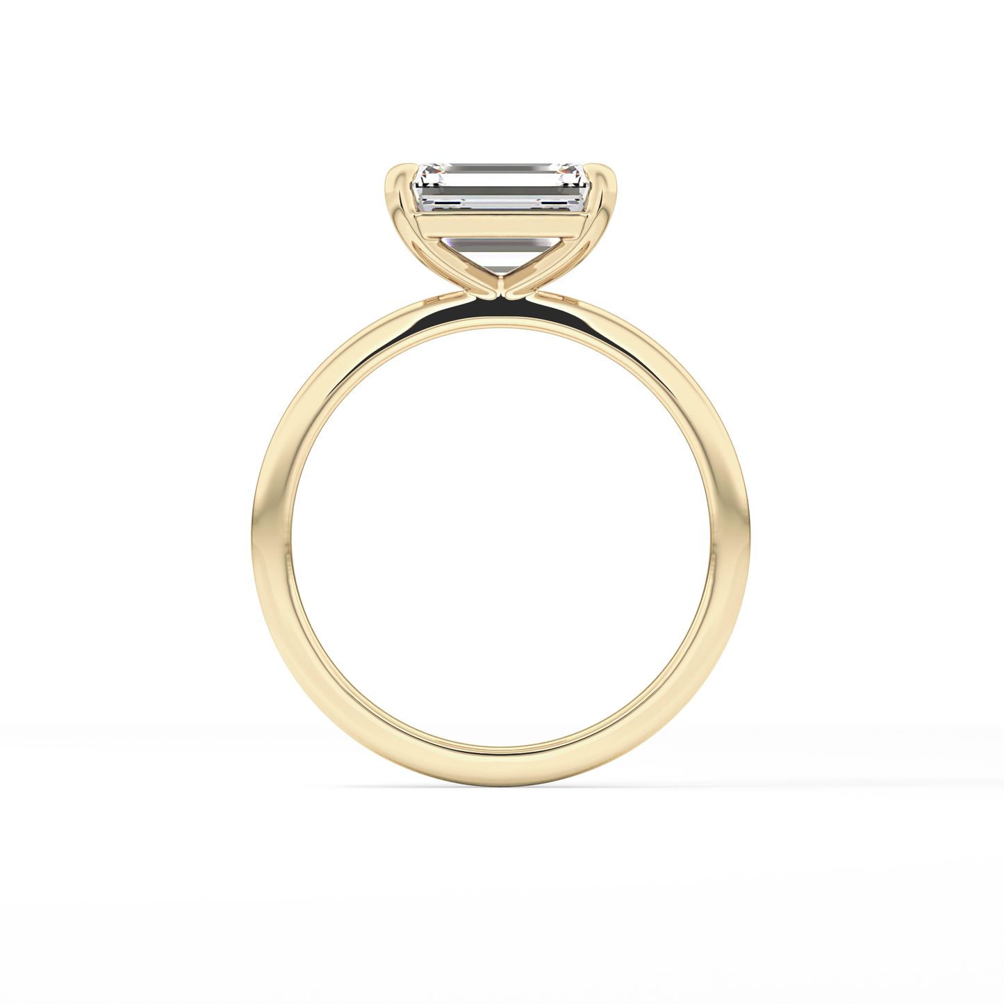 East West Emerald Solitaire Lab Grown Diamond Engagement Ring