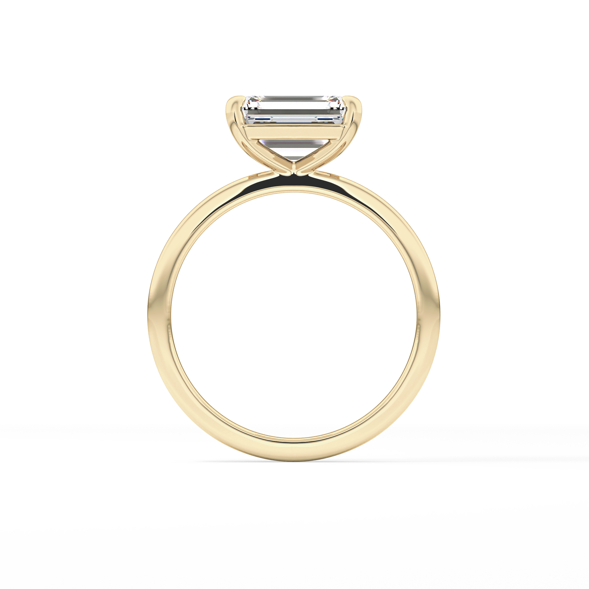 East West Emerald Solitaire Lab Grown Diamond Engagement Ring