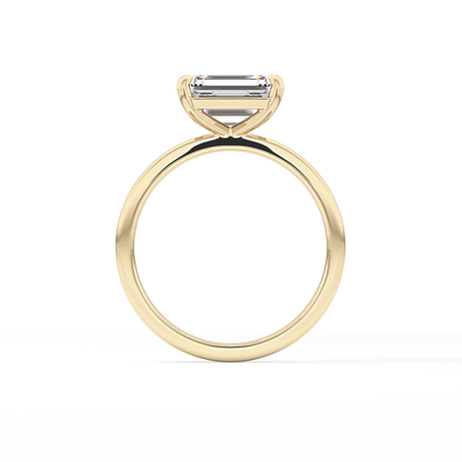 East West Emerald Solitaire Lab Grown Diamond Engagement Ring