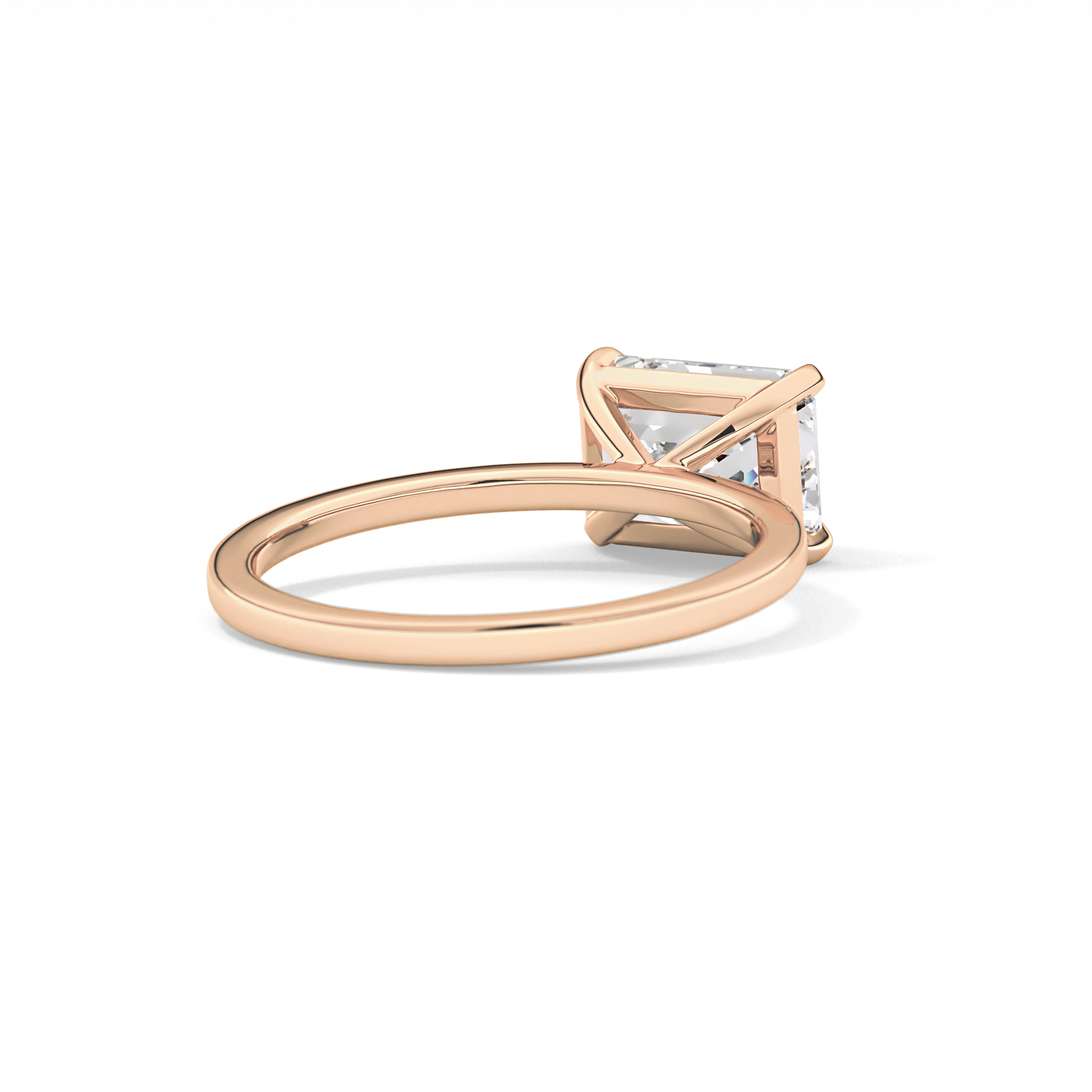 East West Emerald Solitaire Lab Grown Diamond Engagement Ring