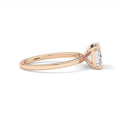 East West Emerald Solitaire Lab Grown Diamond Engagement Ring