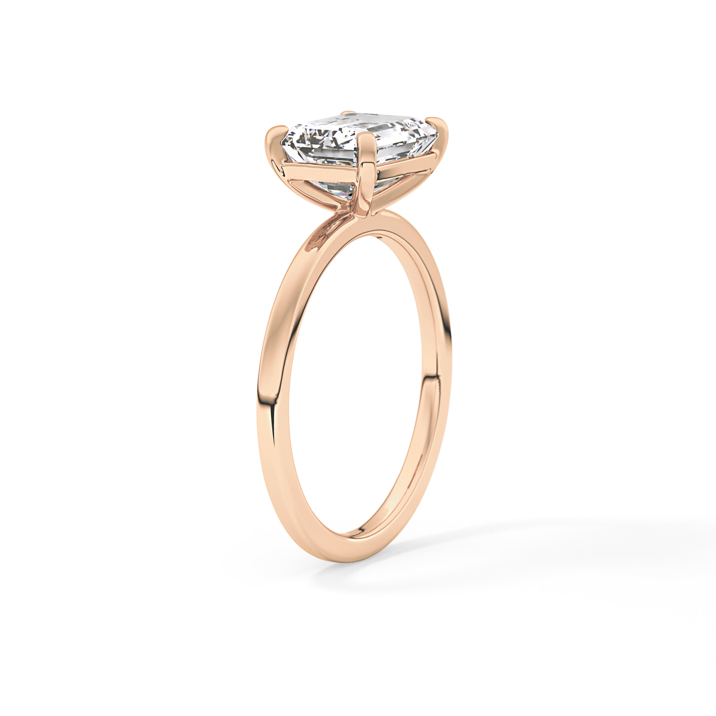 East West Emerald Solitaire Lab Grown Diamond Engagement Ring