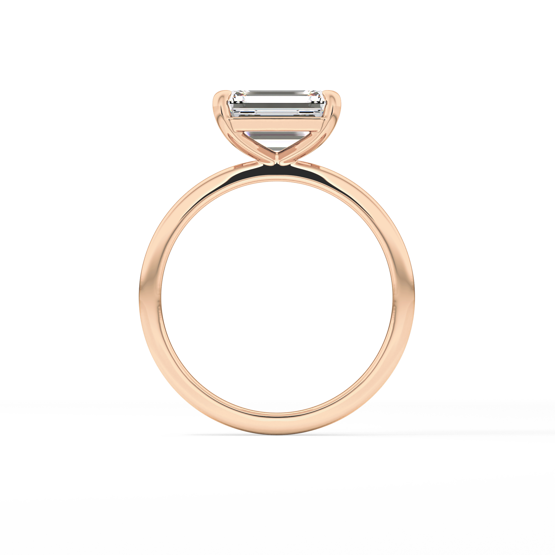 East West Emerald Solitaire Lab Grown Diamond Engagement Ring