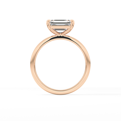 East West Emerald Solitaire Lab Grown Diamond Engagement Ring