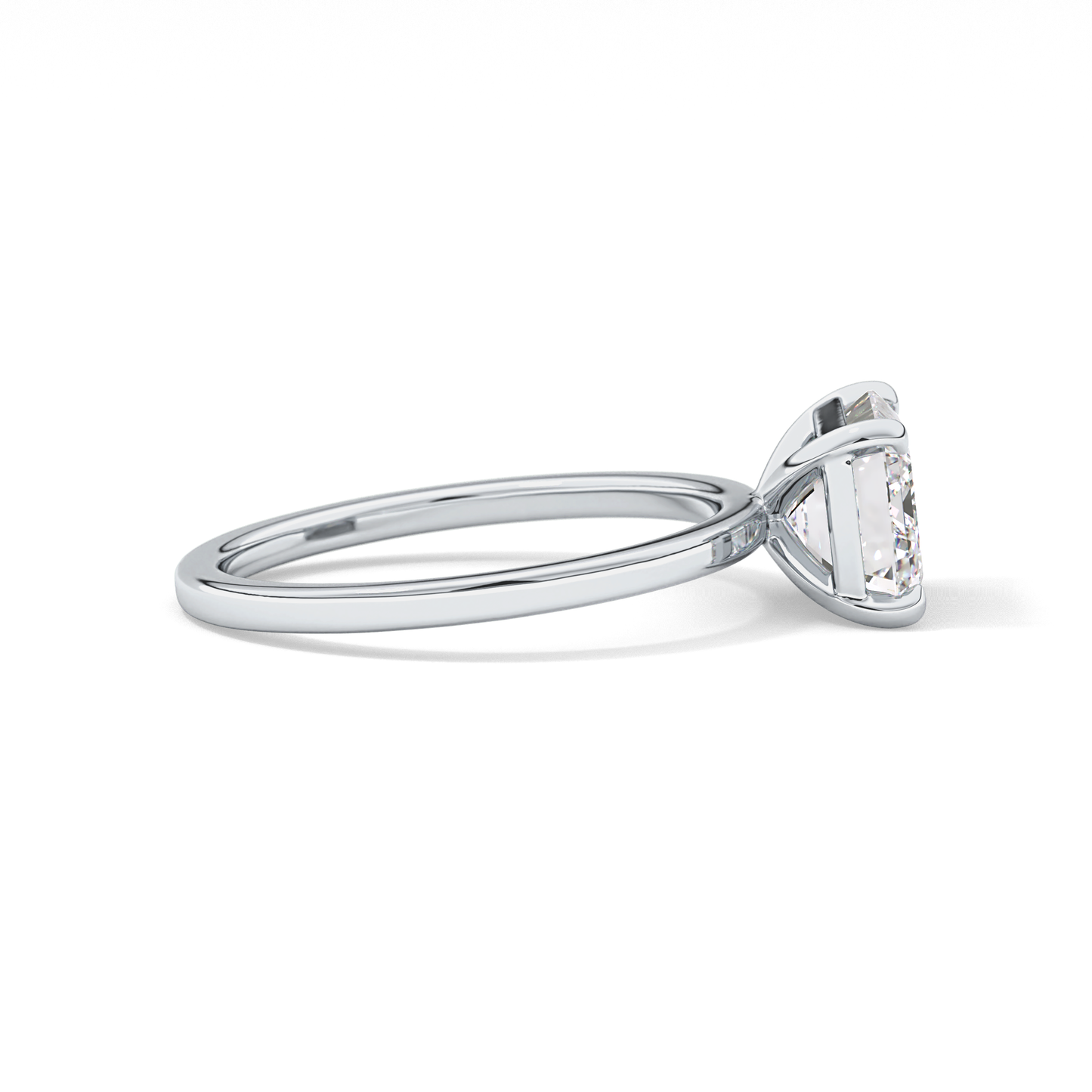 East West Emerald Solitaire Lab Grown Diamond Engagement Ring